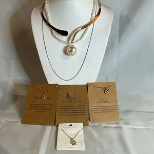 Necklace Cornucopia. 9 Necklaces.  Silver Tone & Gold Tone. NWT